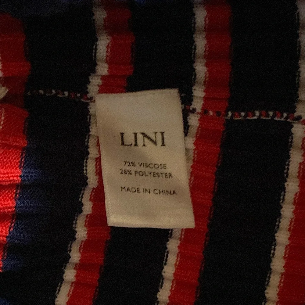Lini Marla Striped Juliet Sleeve Esther Sweater Top Blue Red Stripe Med like new - Picture 14 of 14